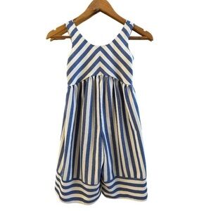 Bonnie Jean Girl's Blue & White Striped Jumper/Romper Size 7